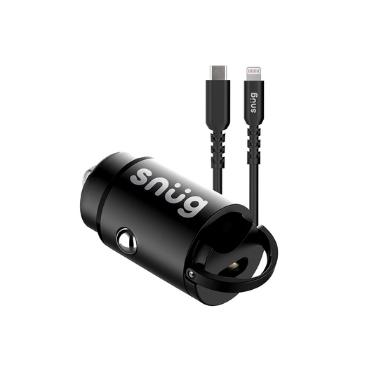 SNUG Mini PD Car 30W Charger with Type C/MFI