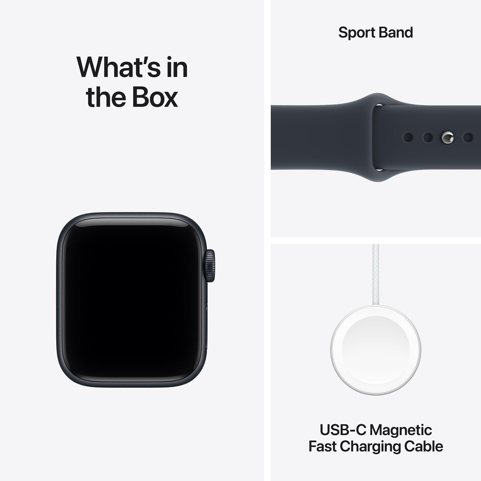 Apple Watch SE 3 GPS 40mm Midnight Aluminium Case with Navy Blue Sport Band - M/L
