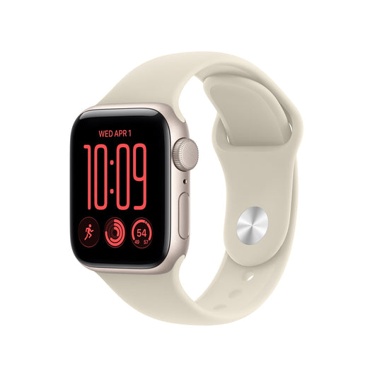 Apple Watch SE 3 GPS 40mm Starlight Aluminium Case with Sand Sport Band - M/L
