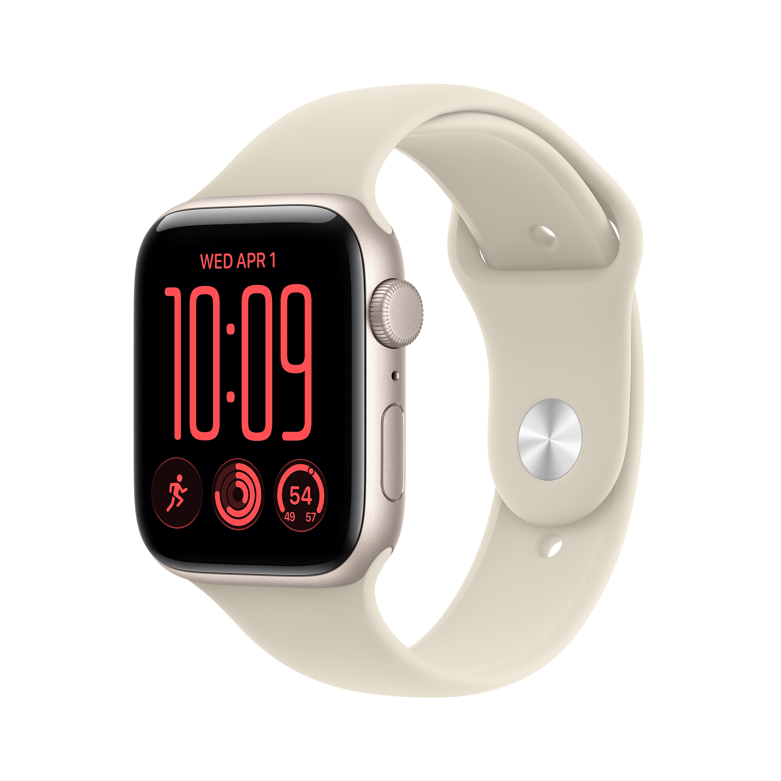 Apple Watch SE 3 GPS 44mm Starlight Aluminium Case with Sand Sport Band - S/M