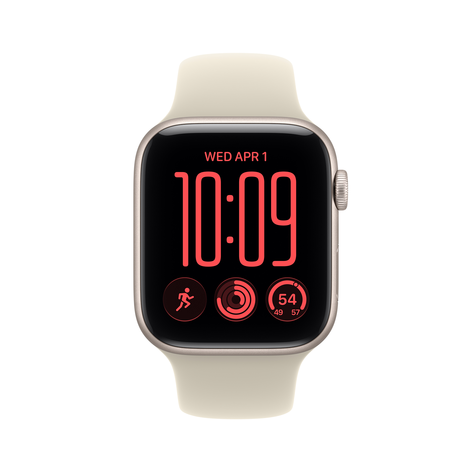 Apple Watch SE 3 GPS 44mm Starlight Aluminium Case with Sand Sport Band - S/M