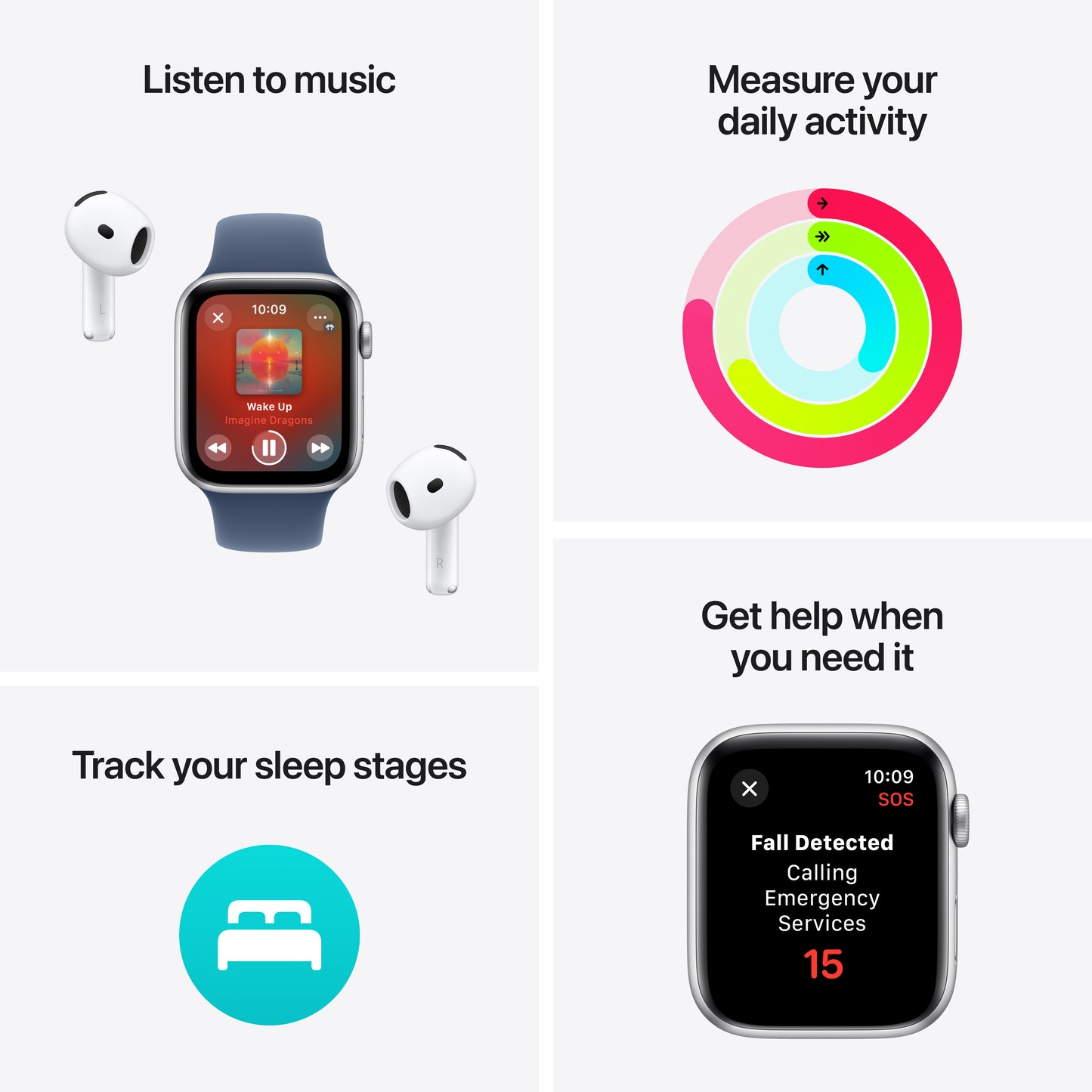 Apple Watch SE GPS 44mm Midnight Aluminium case Ink Sport