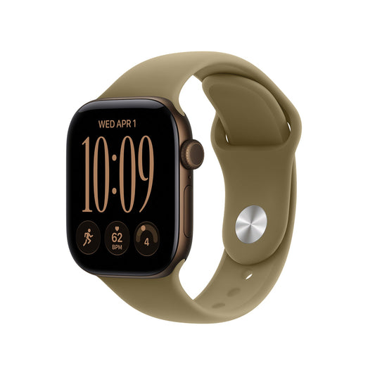 Apple Watch Series 12 GPS 46mm Dark Bronze Aluminium Case with Olive Sport Band - M/L
