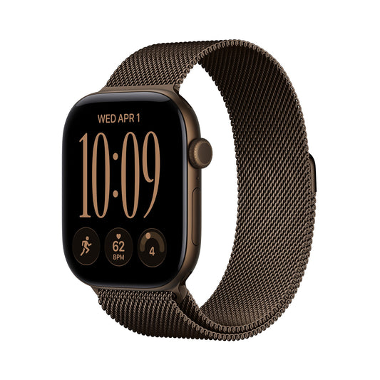 Apple Watch Series 12 GPS 46mm Dark Bronze Aluminium Case with Dark Bronze Milanese Loop - S/M
