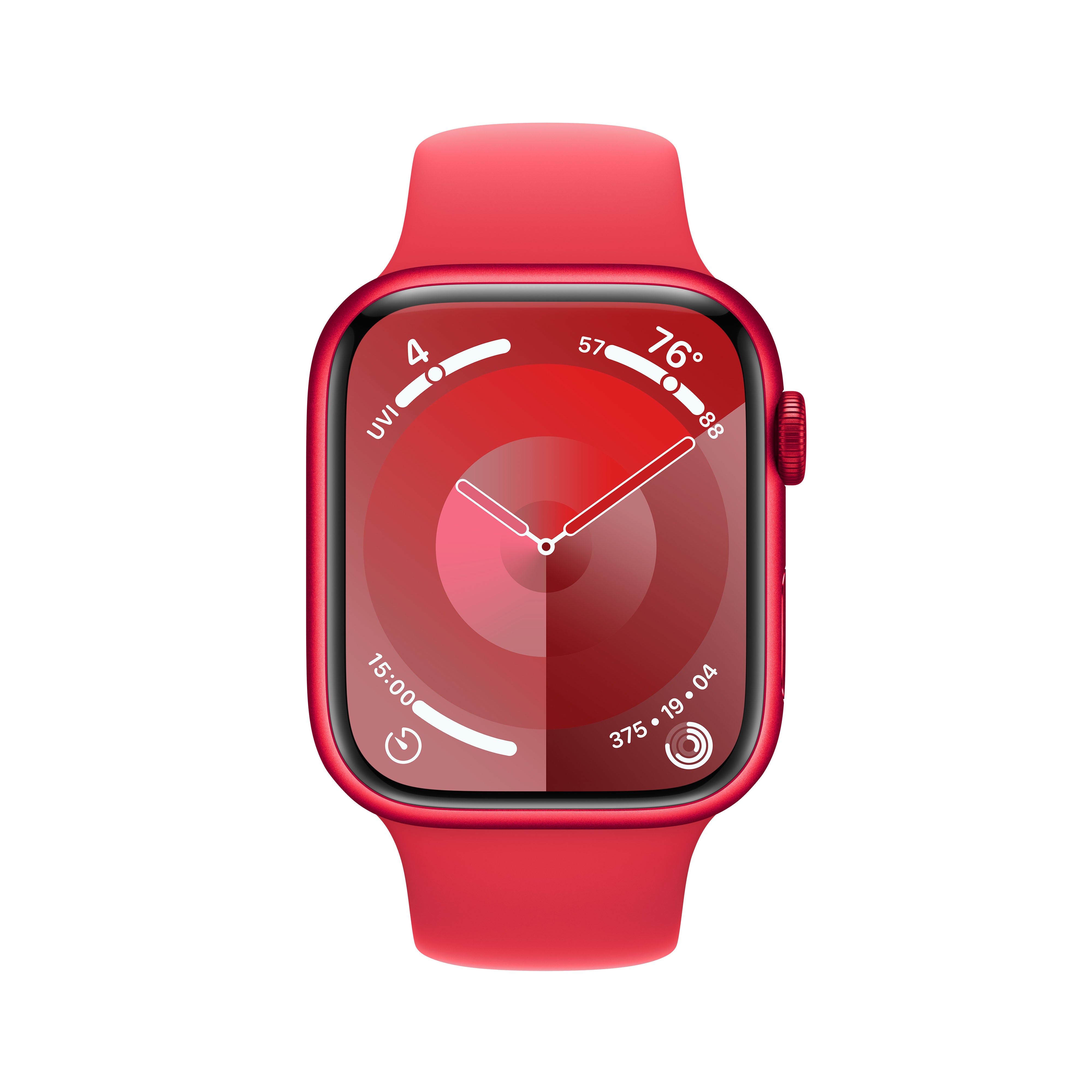 Apple Watch Series 9 GPS 45mm Aluminium Case with RED Sport Band