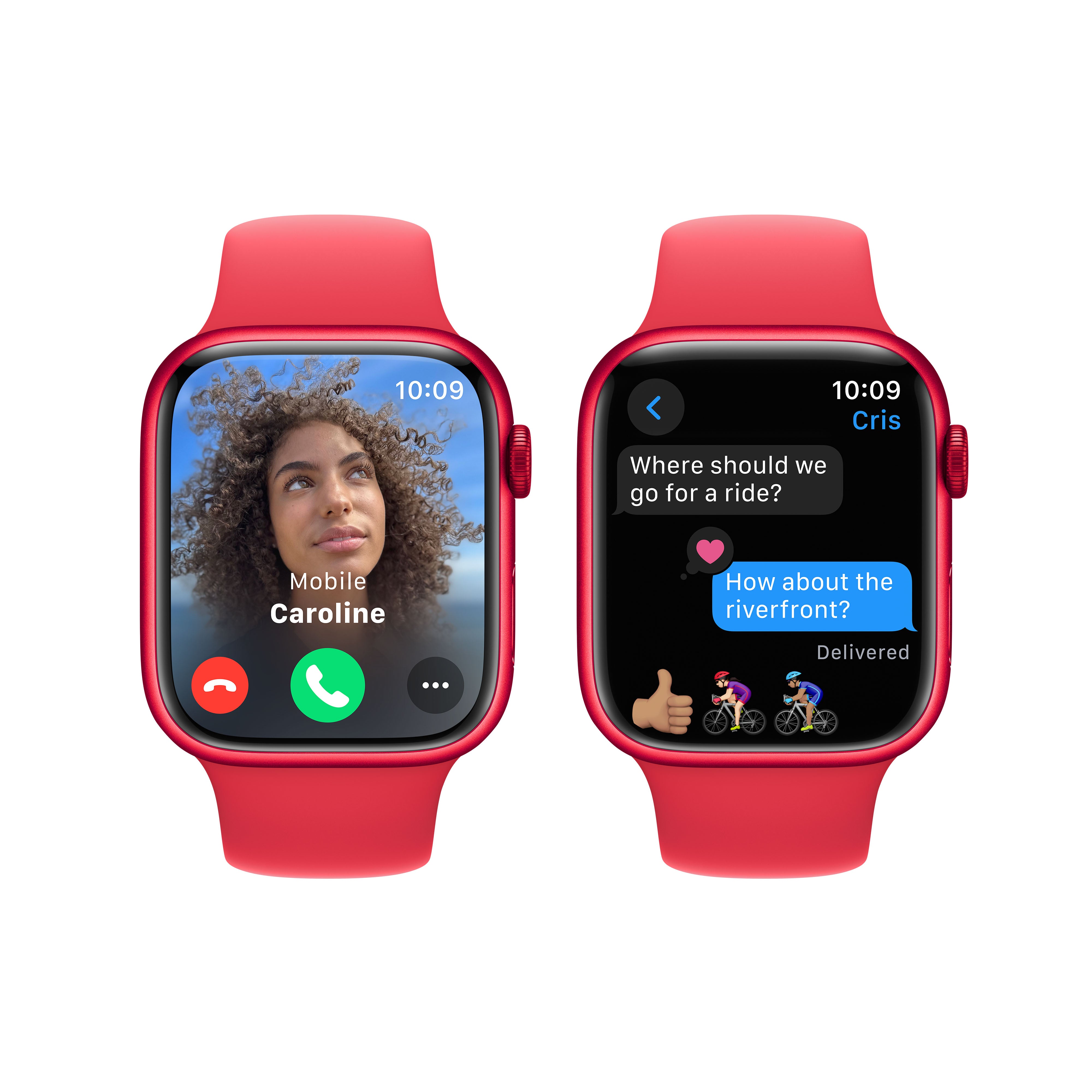 Apple Watch Series 9 GPS 45mm Aluminium Case with RED Sport Band