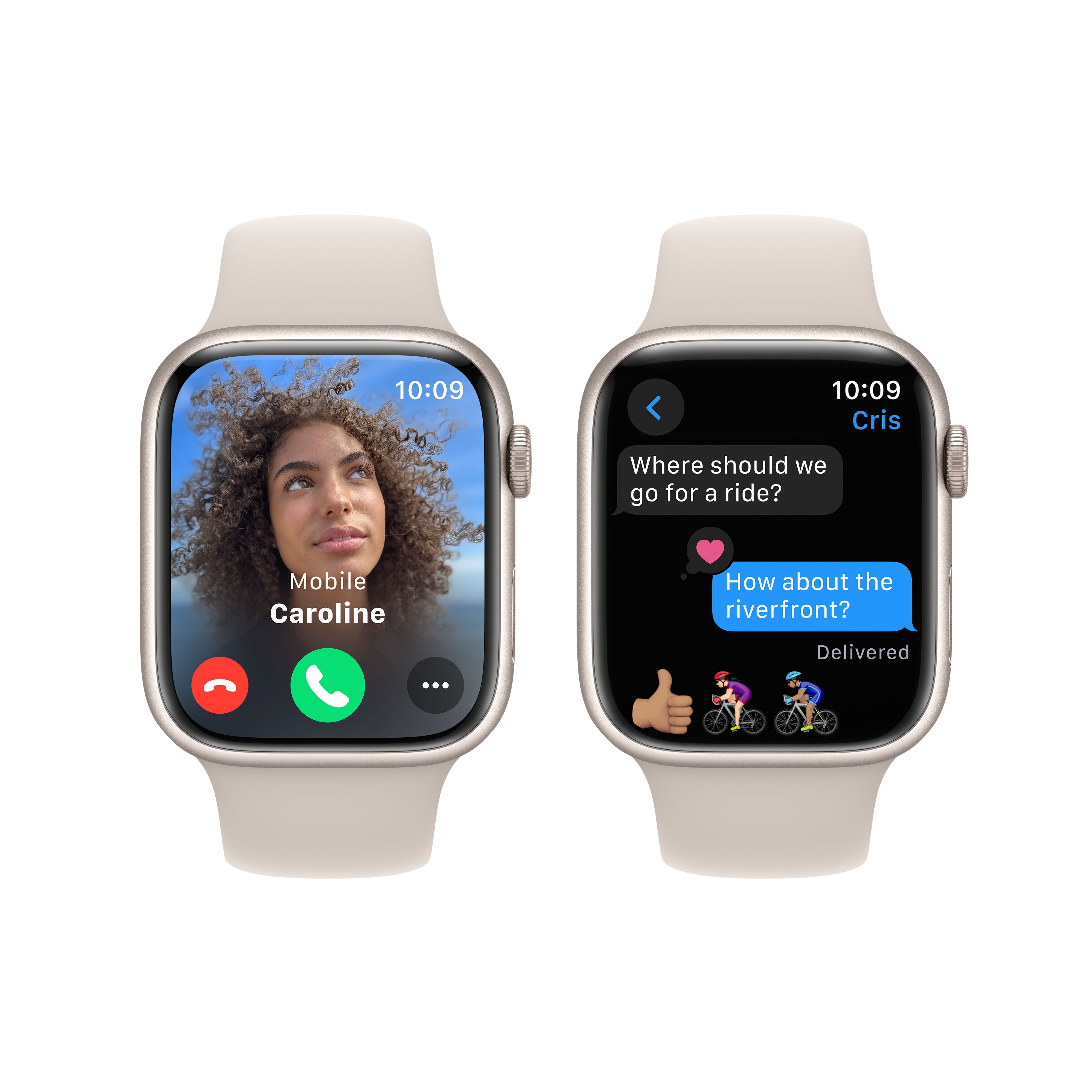 Apple Watch Series 9 GPS 45mm Starlight Aluminium Case with Starlight Sport Band