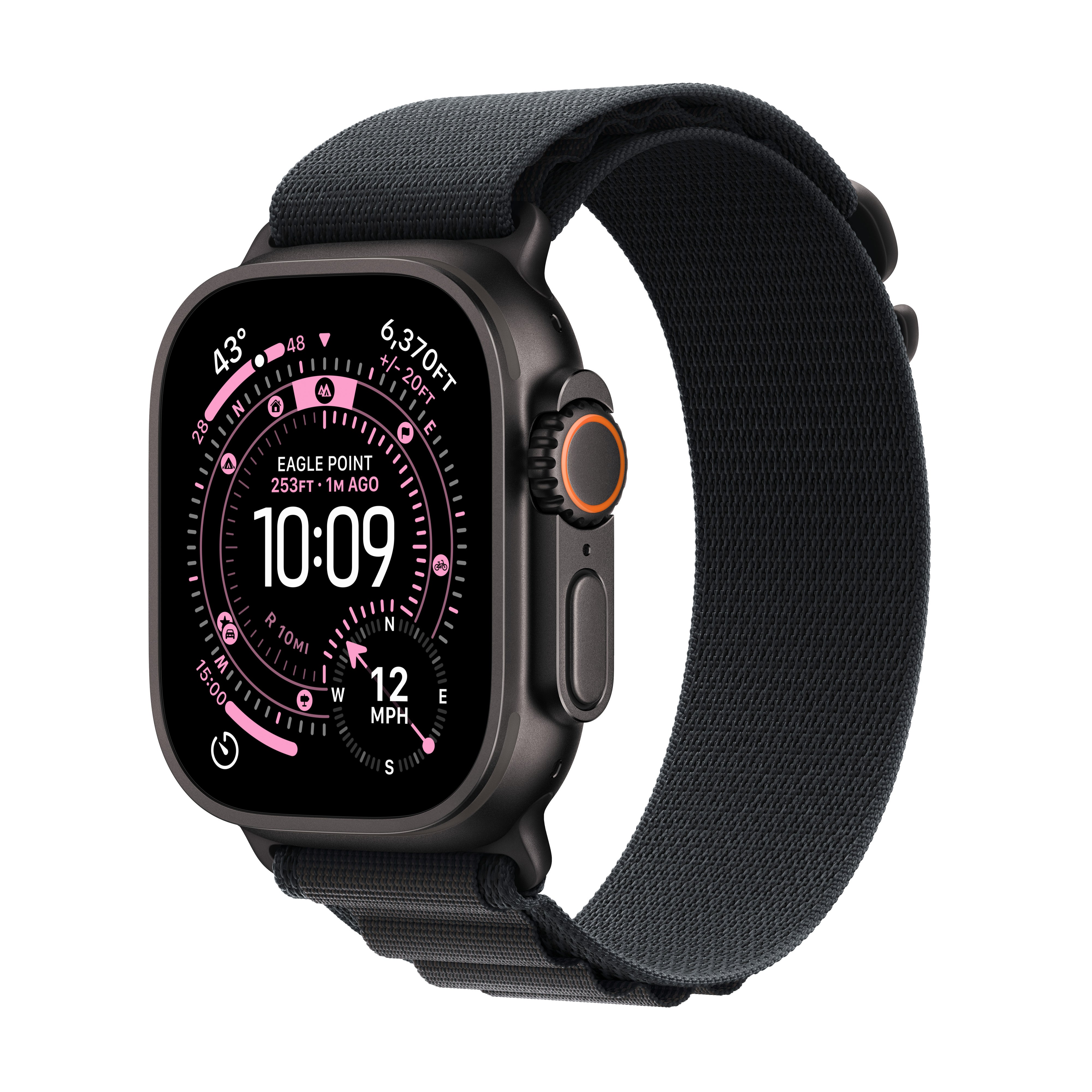 Apple Watch Ultra 3 GPS + Cellular 49mm Black Titanium Case with Black Alpine Loop - Small