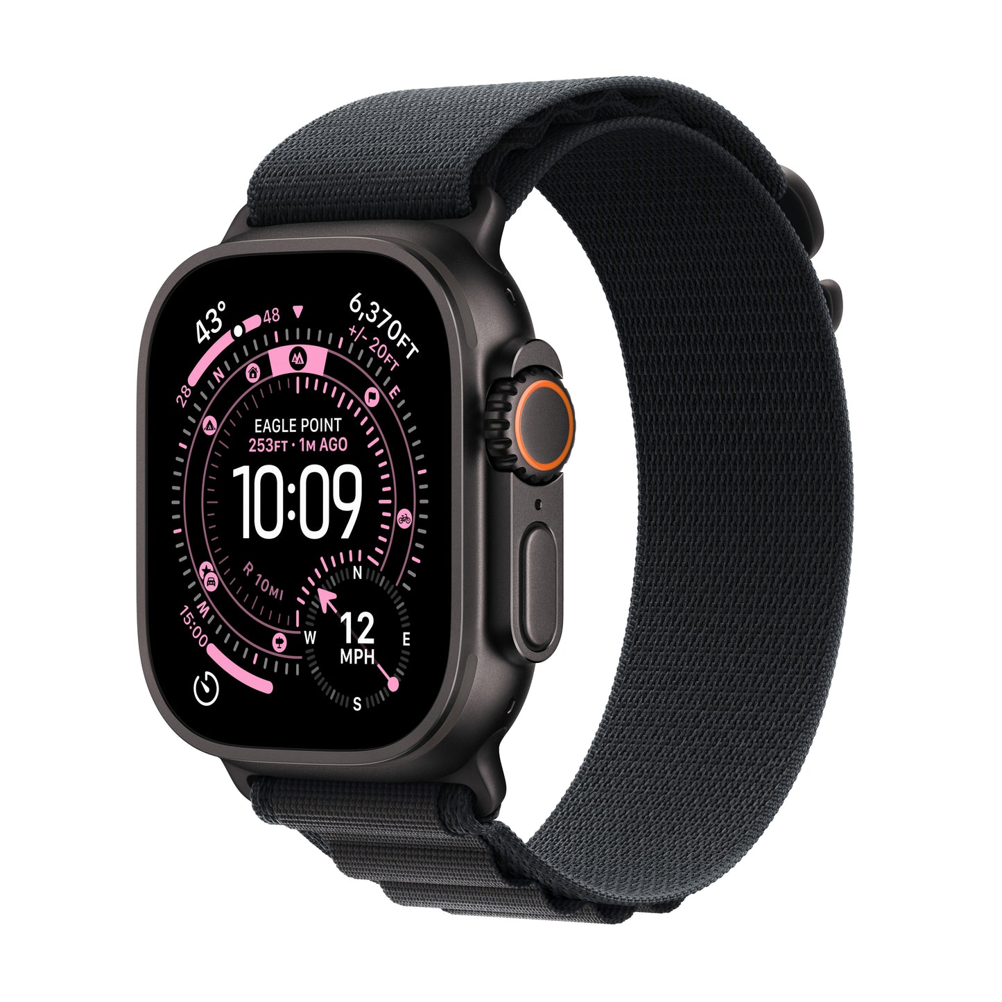 Apple Watch Ultra 3 GPS + Cellular 49mm Black Titanium Case with Black Alpine Loop - Small