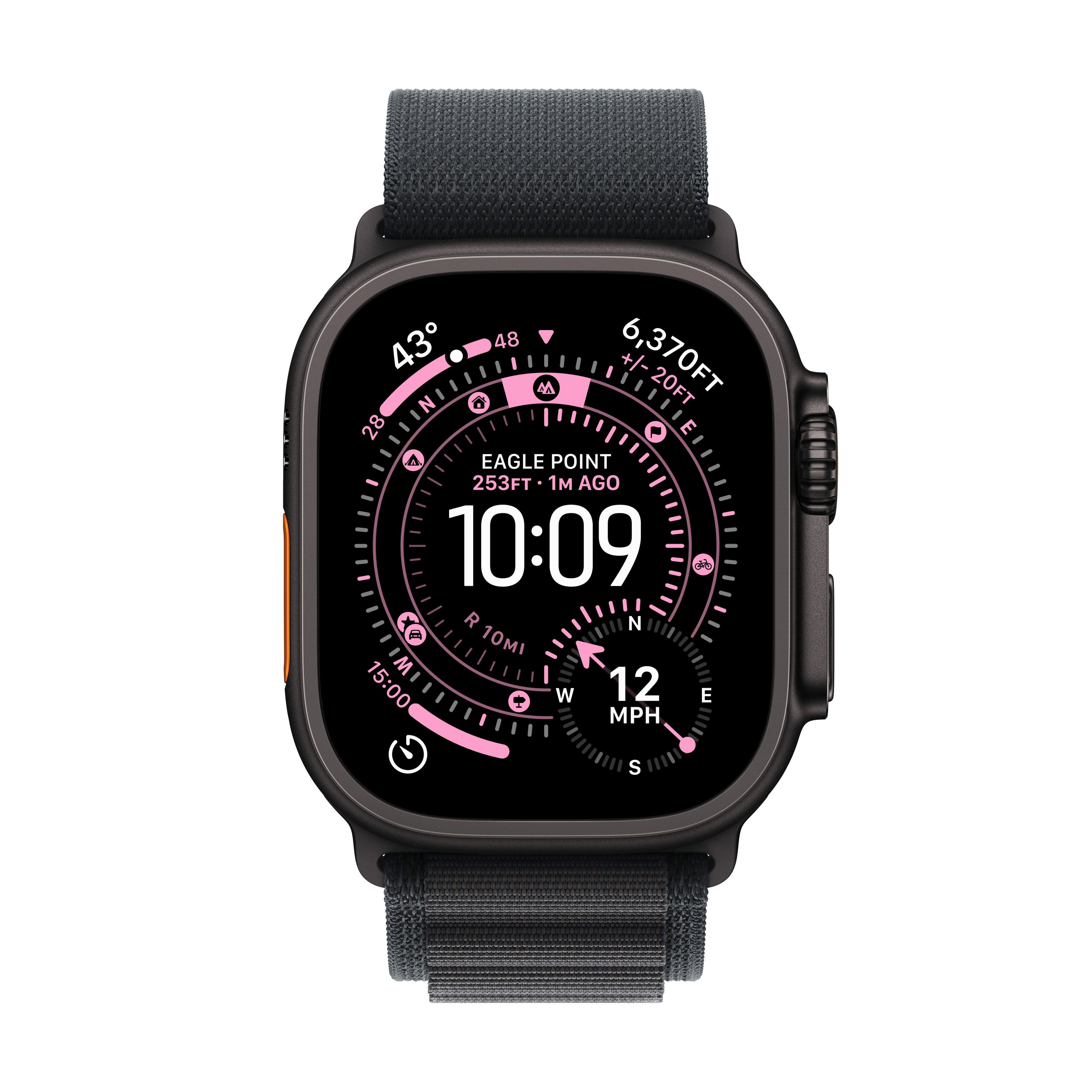 Apple Watch Ultra 3 GPS + Cellular 49mm Black Titanium Case with Black Alpine Loop - Large