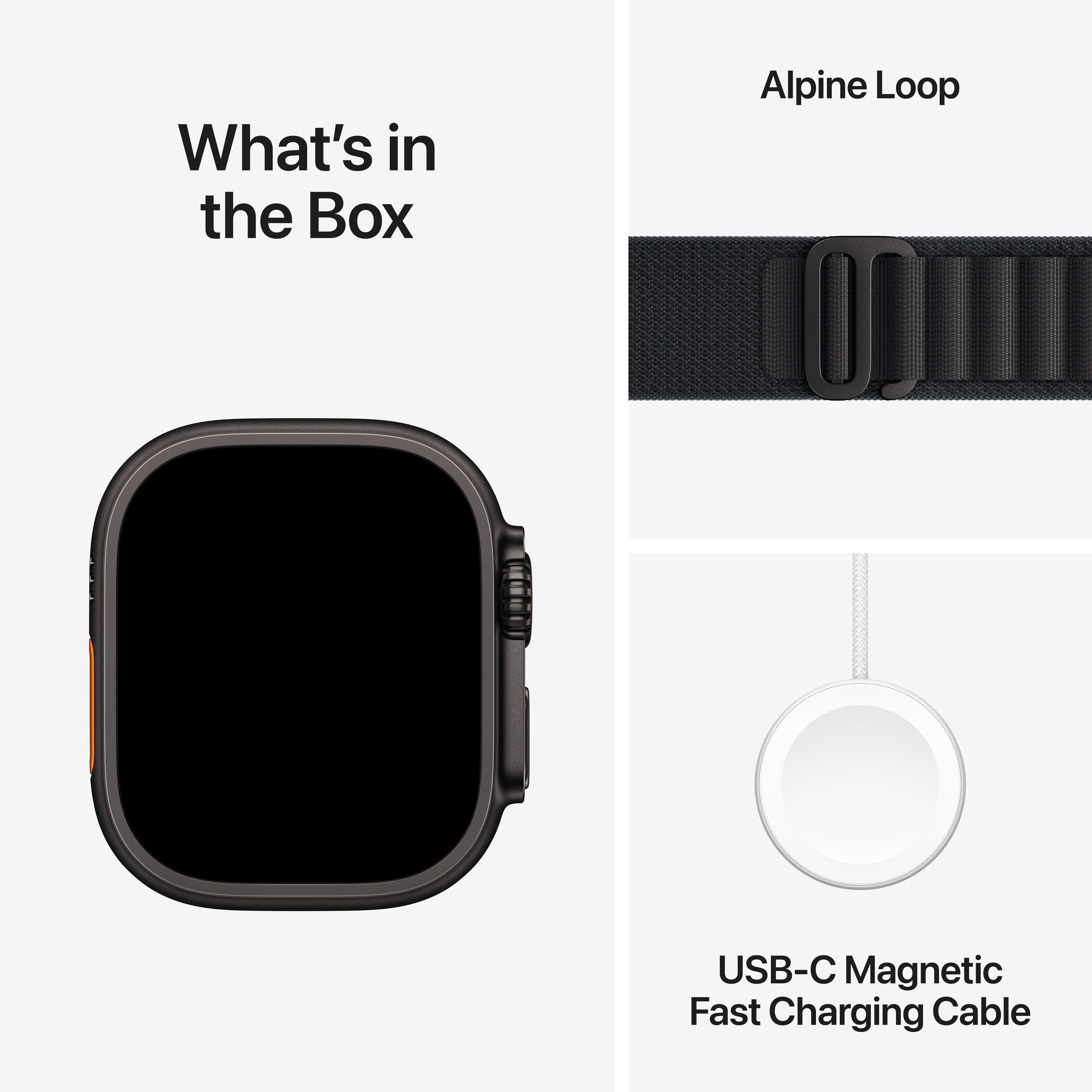 Apple Watch Ultra 3 GPS + Cellular 49mm Black Titanium Case with Black Alpine Loop - Small