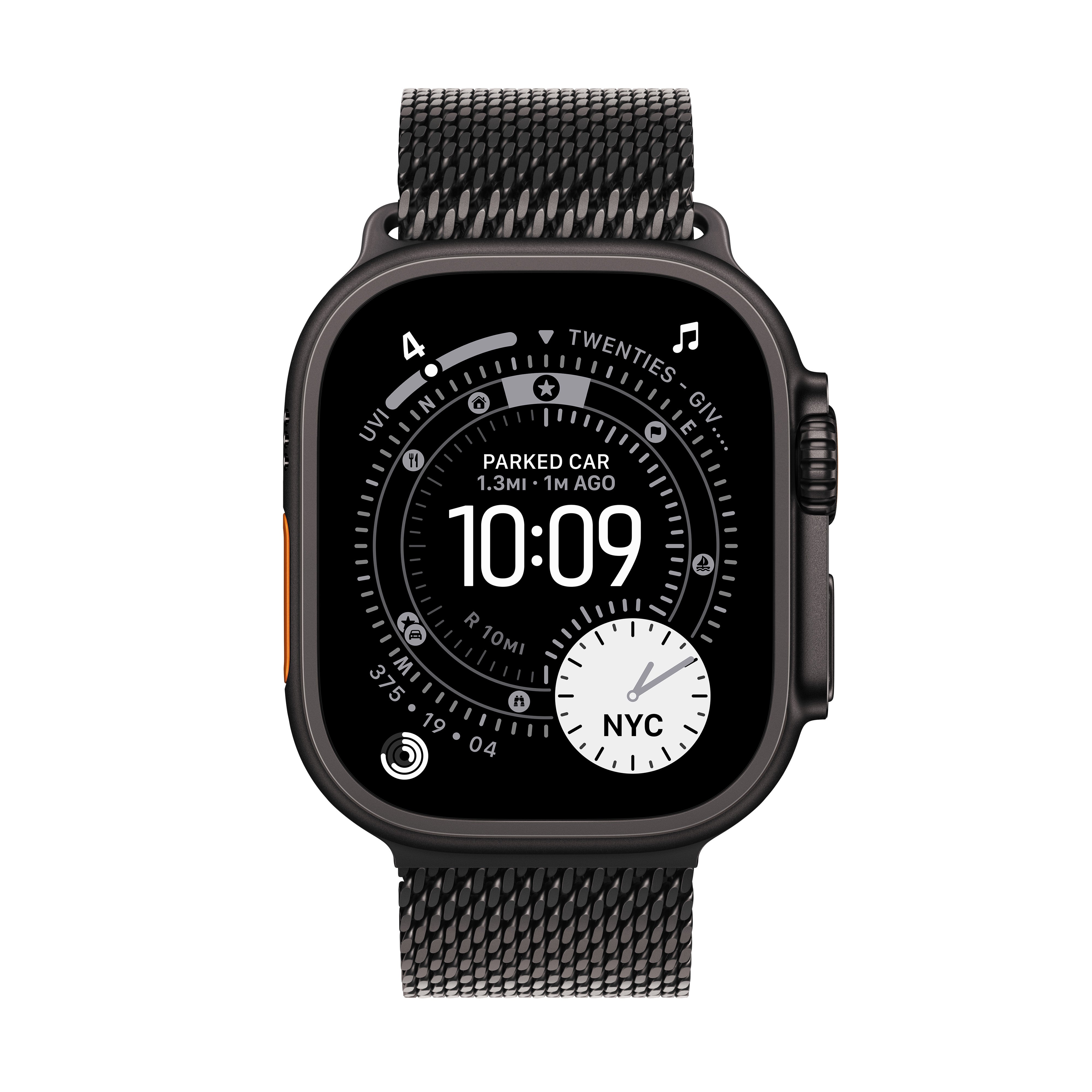 Apple Watch Ultra 3 GPS + Cellular 49mm Black Titanium Case with Black Titanium Milanese Loop - Small