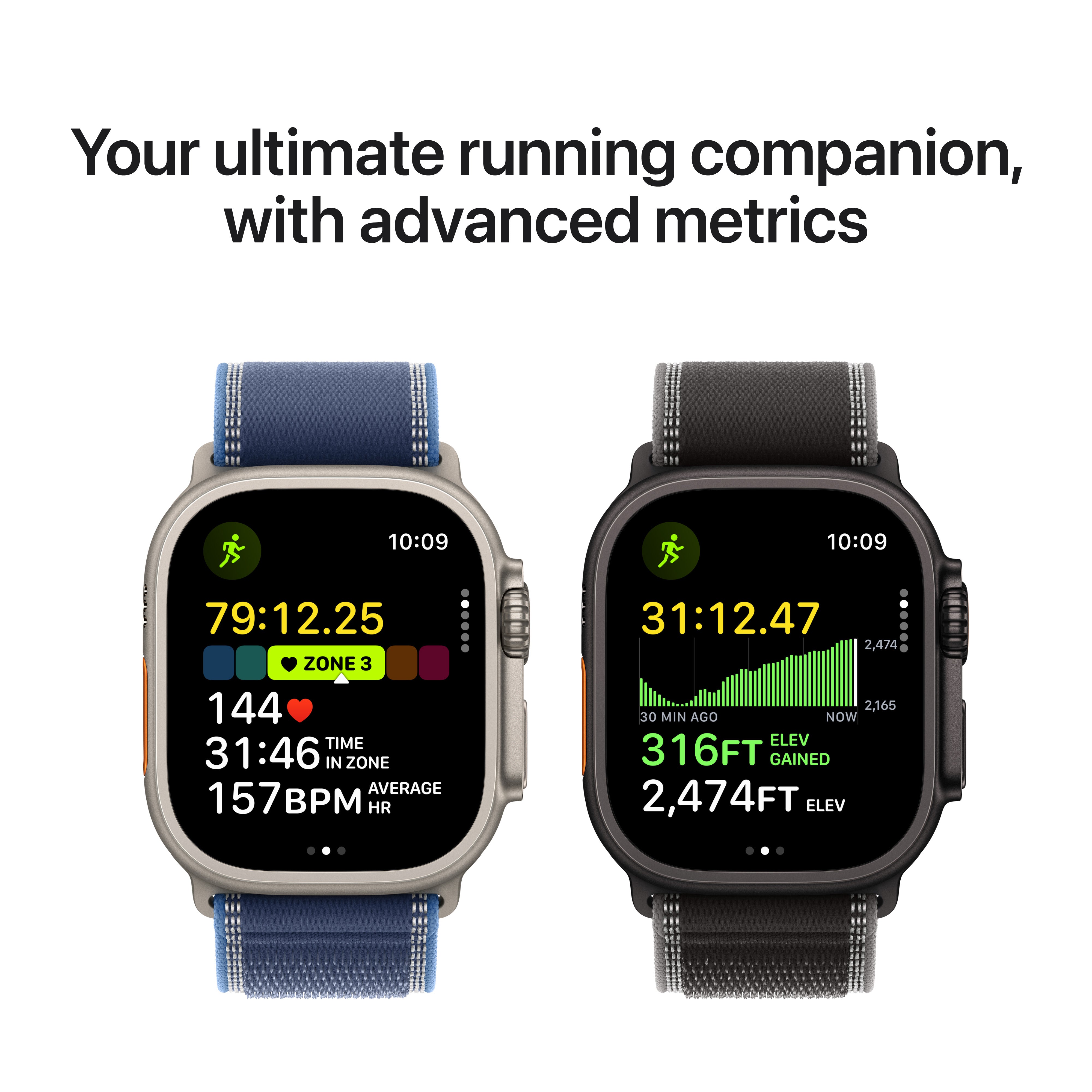 Apple Watch Ultra 3 GPS + Cellular 49mm Black Titanium Case with Black/Charcoal Trail Loop - S/M