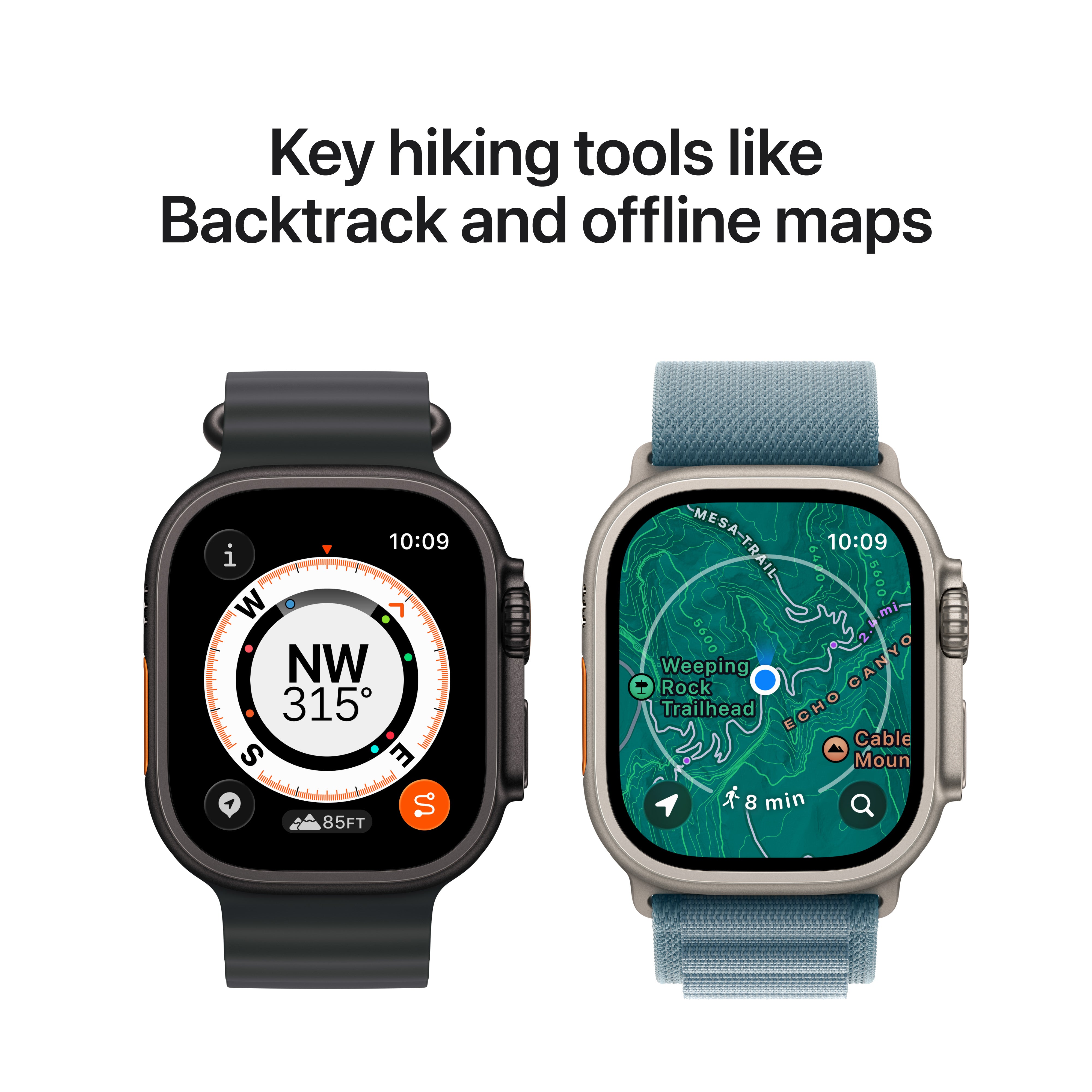 Apple Watch Ultra 3 GPS + Cellular 49mm Black Titanium Case with Black/Charcoal Trail Loop - S/M