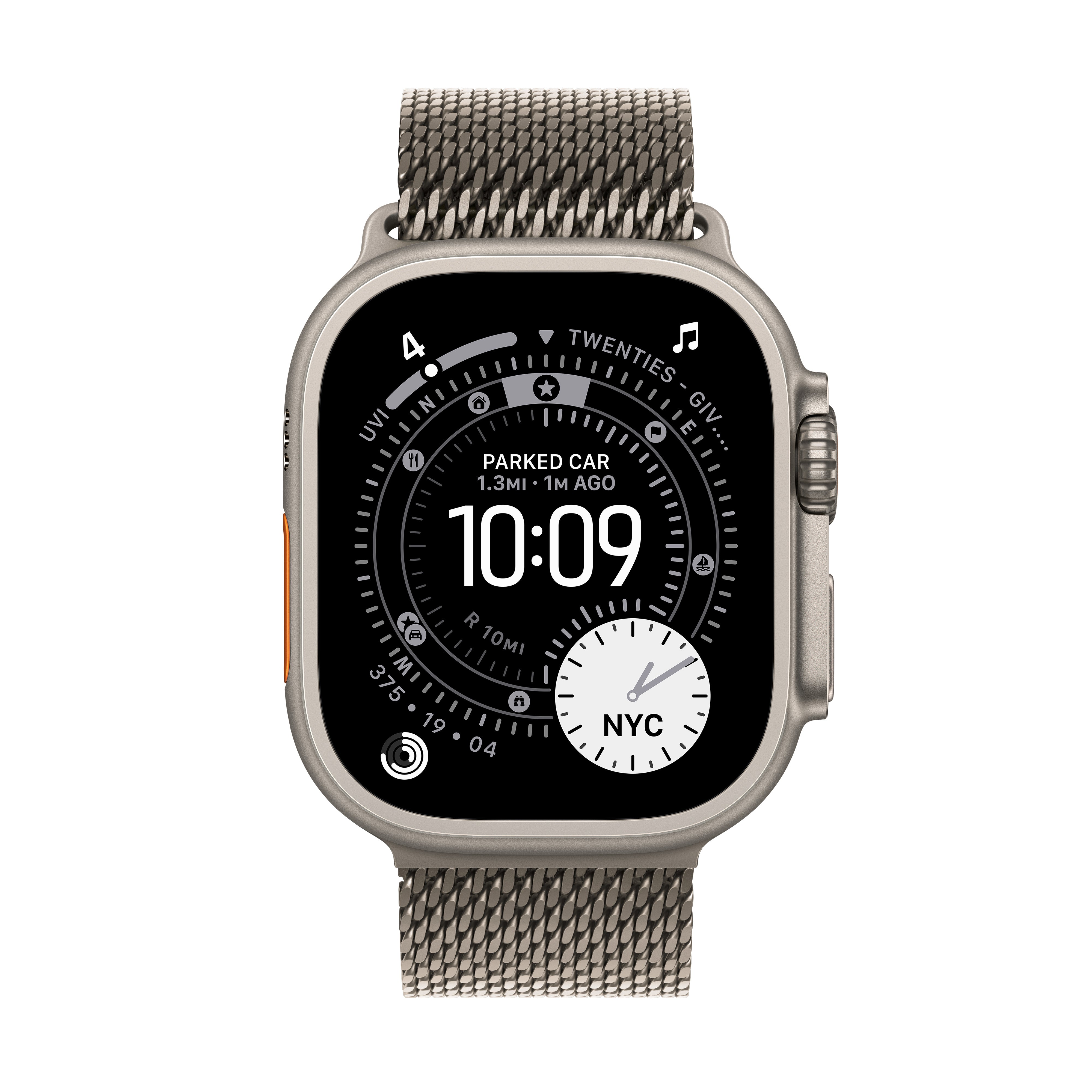 Apple Watch Ultra 3 GPS + Cellular 49mm Natural Titanium Case with Natural Titanium Milanese Loop - Small