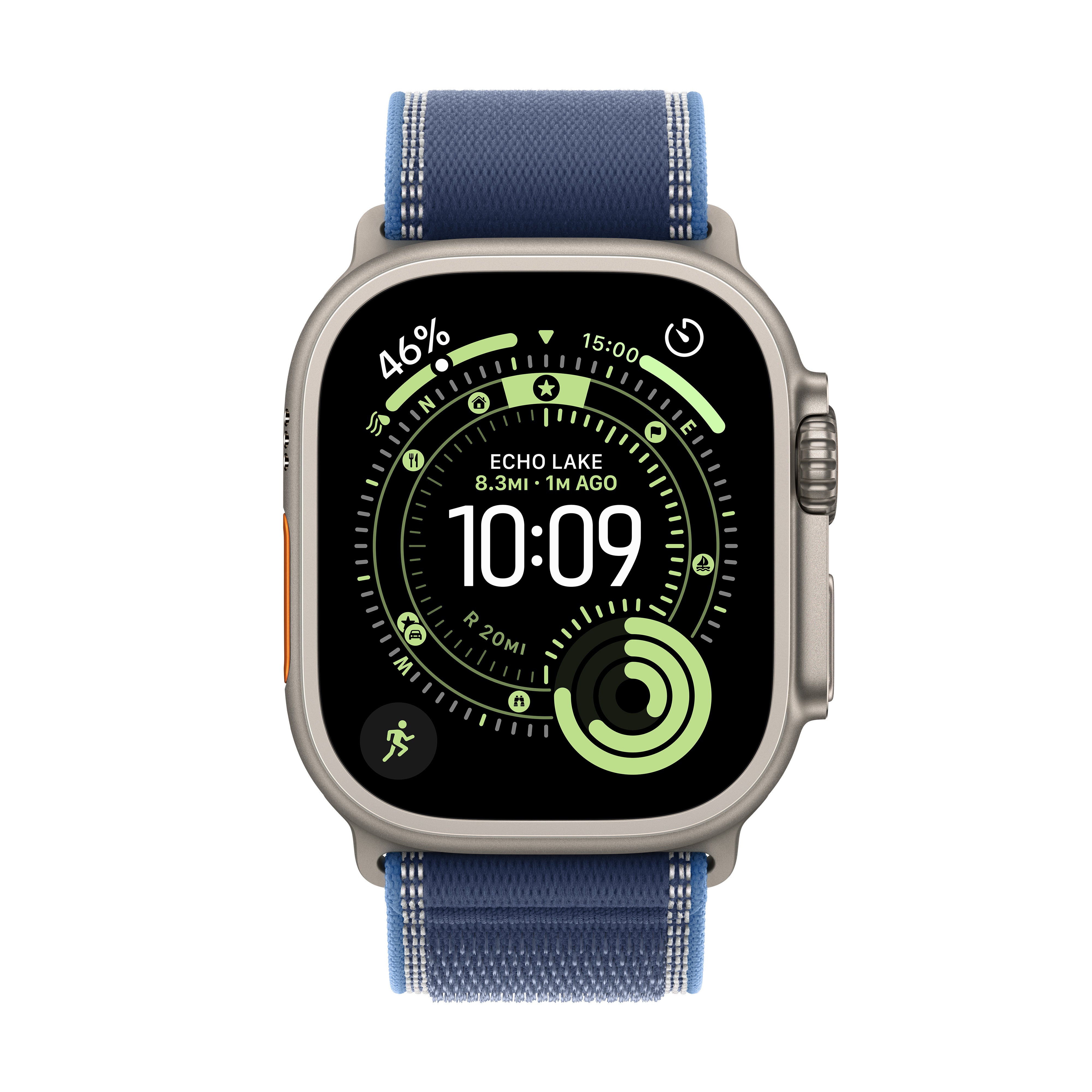 Apple Watch Ultra 3 GPS + Cellular 49mm Natural Titanium Case with Blue/Bright Blue Trail Loop - S/M