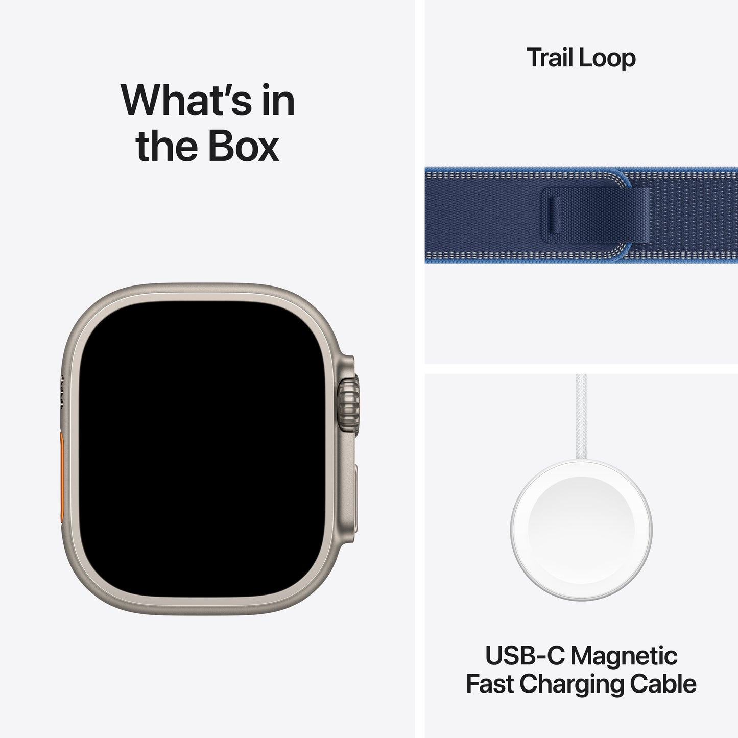 Apple Watch Ultra 3 GPS + Cellular 49mm Natural Titanium Case with Blue/Bright Blue Trail Loop - S/M