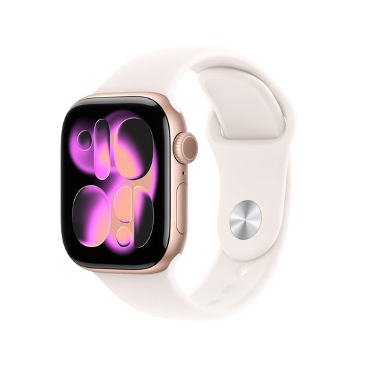 Apple Watch Series 11 GPS 42mm Rose Gold Aluminium Case with Light Blush Sport Band