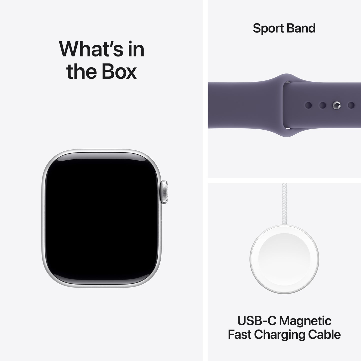 Apple Watch Series 11 GPS 42mm Silver Aluminium Case with Purple Fog Sport Band