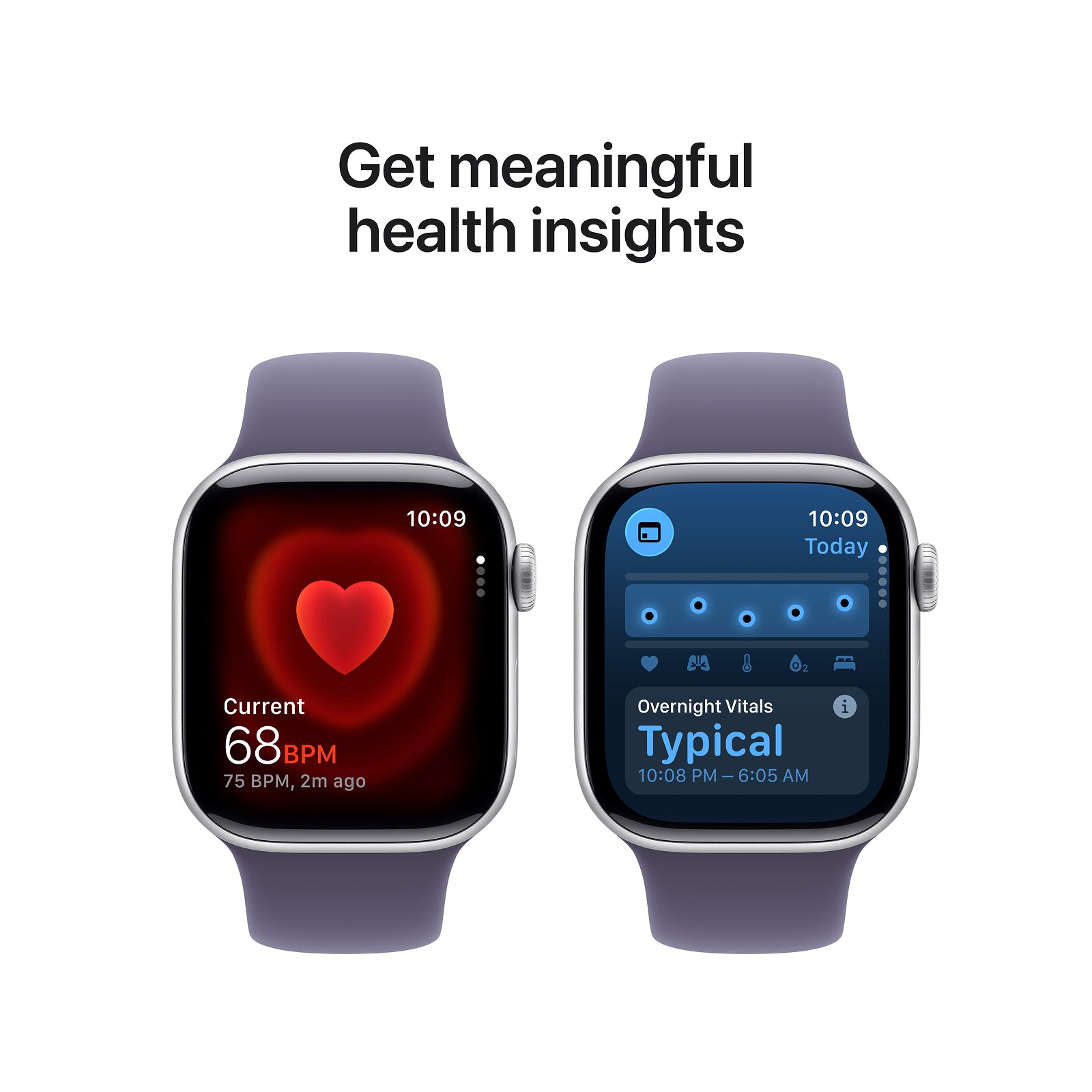 Apple Watch Series 11 GPS 46mm Silver Aluminium Case with Purple Fog Sport Band