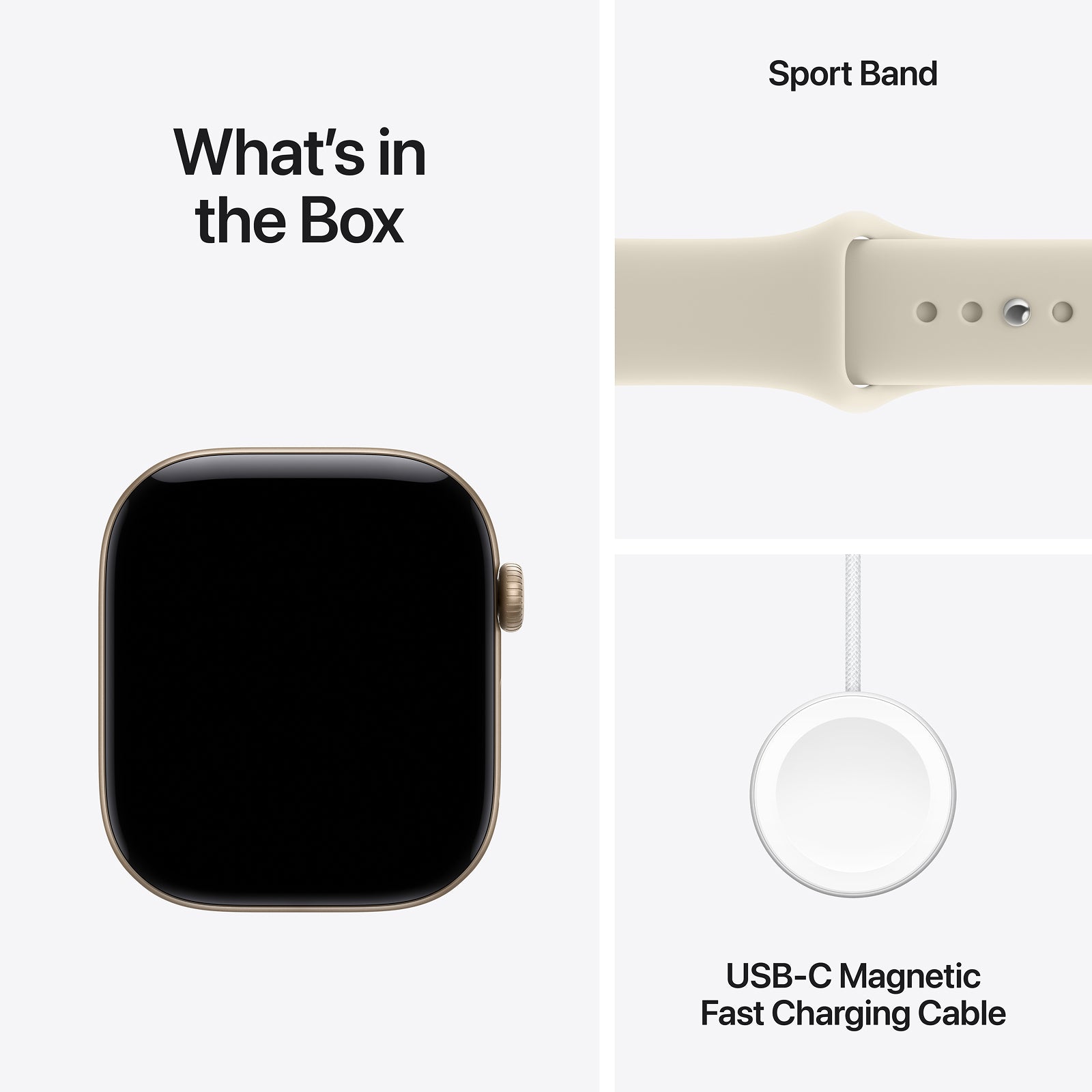 Apple Watch Series 12 GPS 42mm Light Gold Aluminium Case with Sand Sport Band - M/L