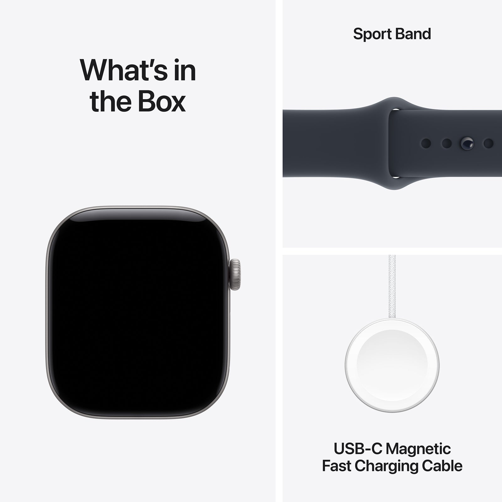 Apple Watch Series 12 GPS 46mm Space Grey Aluminium Case with Navy Blue Sport Band - M/L