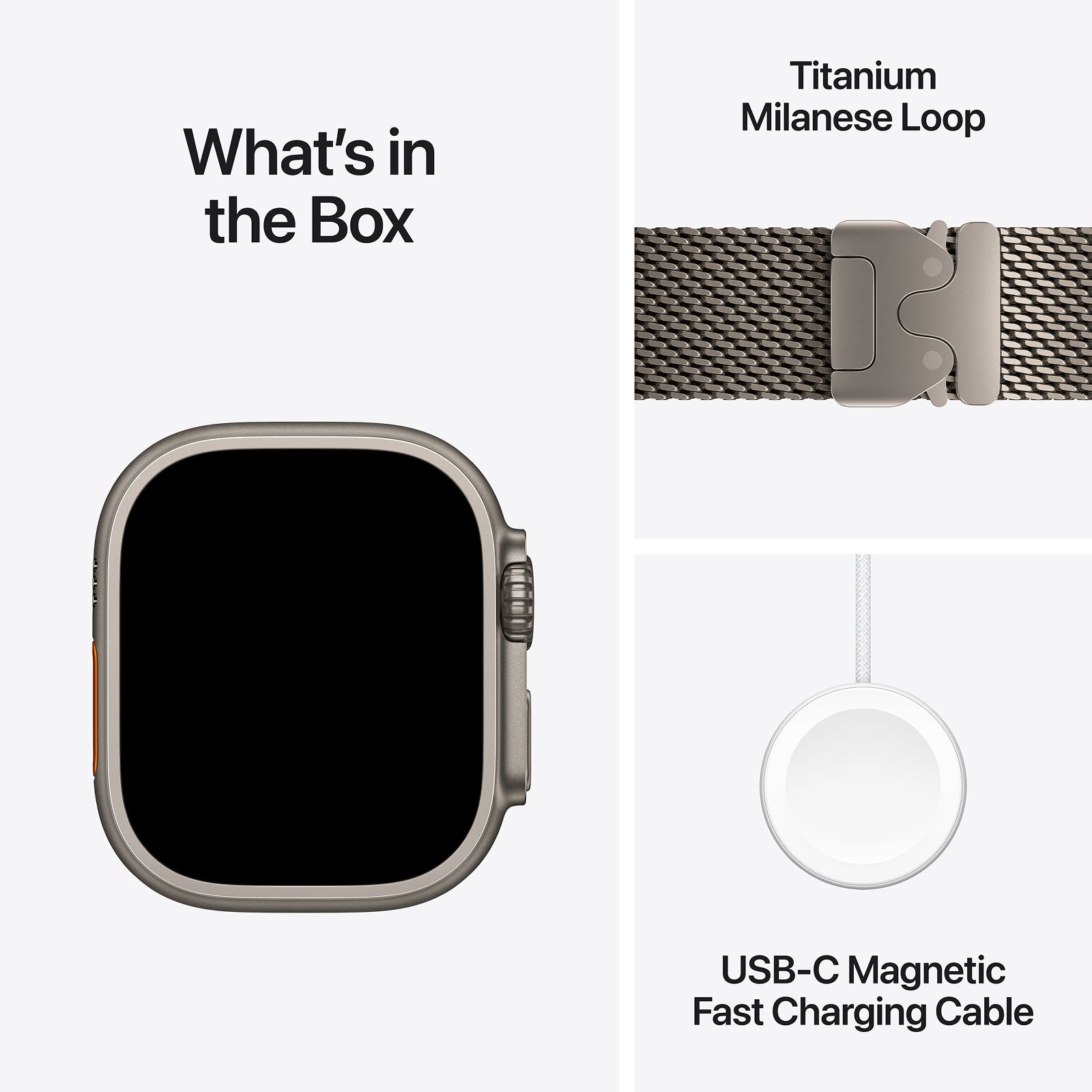 Apple Watch Ultra 4 GPS + Cellular 49mm Natural Titanium Case with Natural Titanium Milanese Loop - S