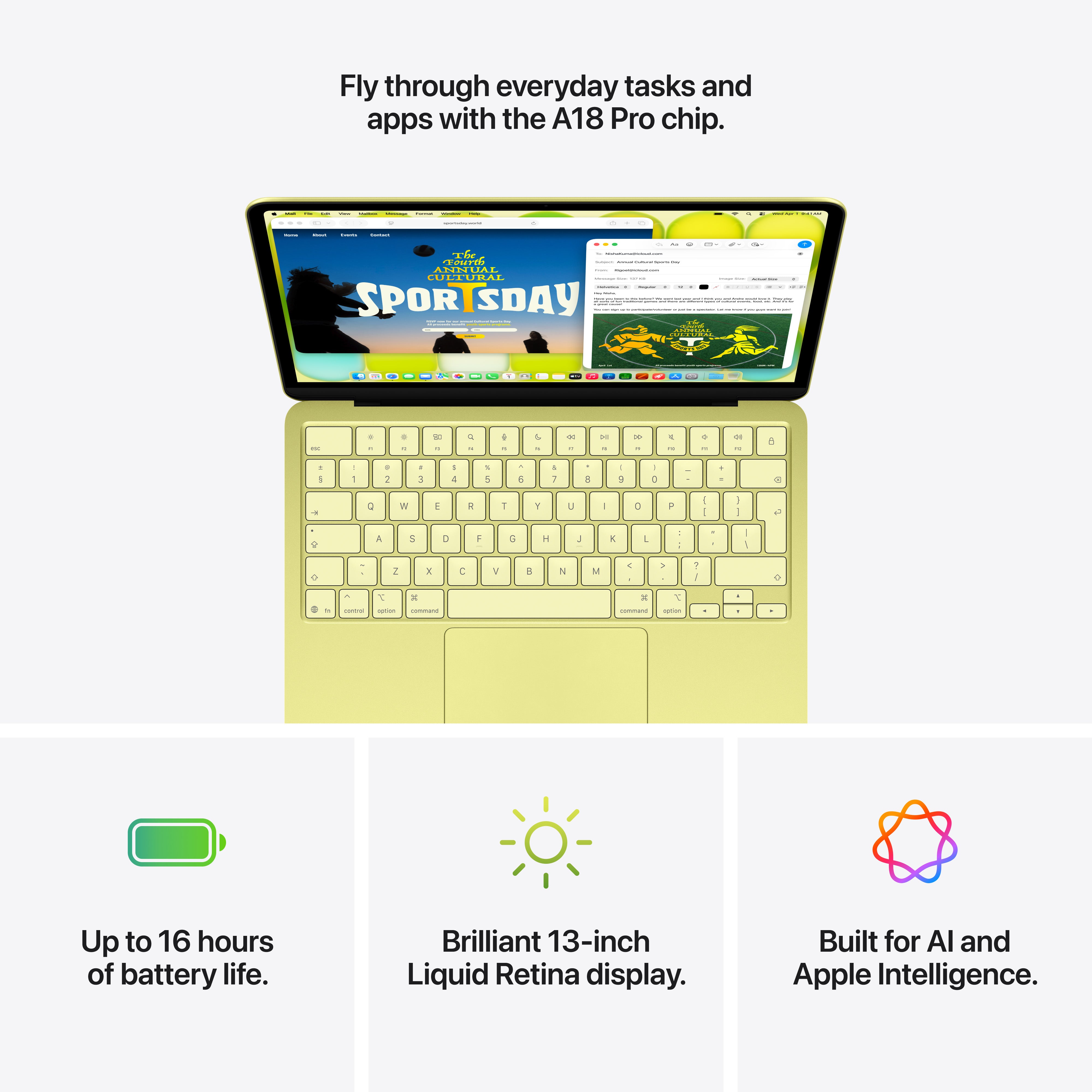 MacBook Neo 13-inch | Apple A18 Pro | 8GB | 256GB SSD - Citrus
