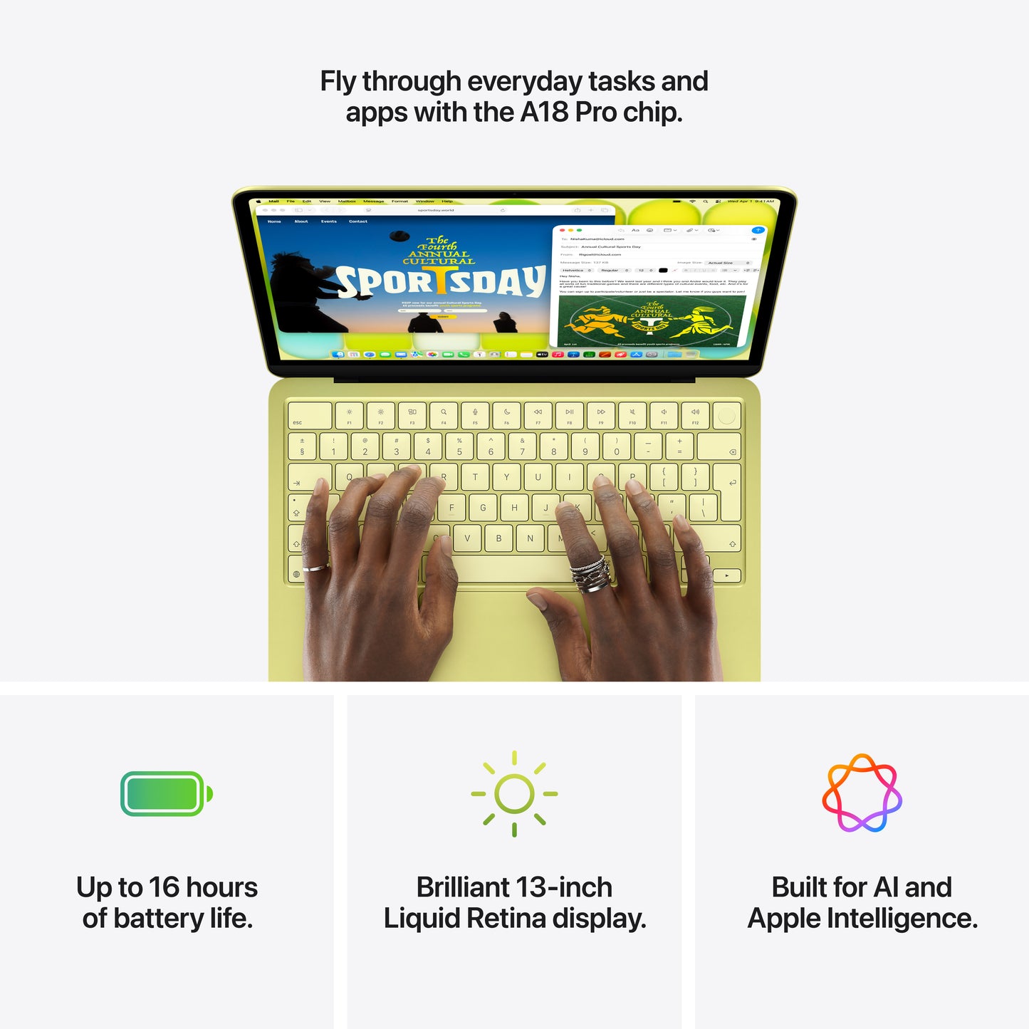 MacBook Neo 13-inch | Apple A18 Pro | Touch ID | 8GB | 512GB SSD - Citrus