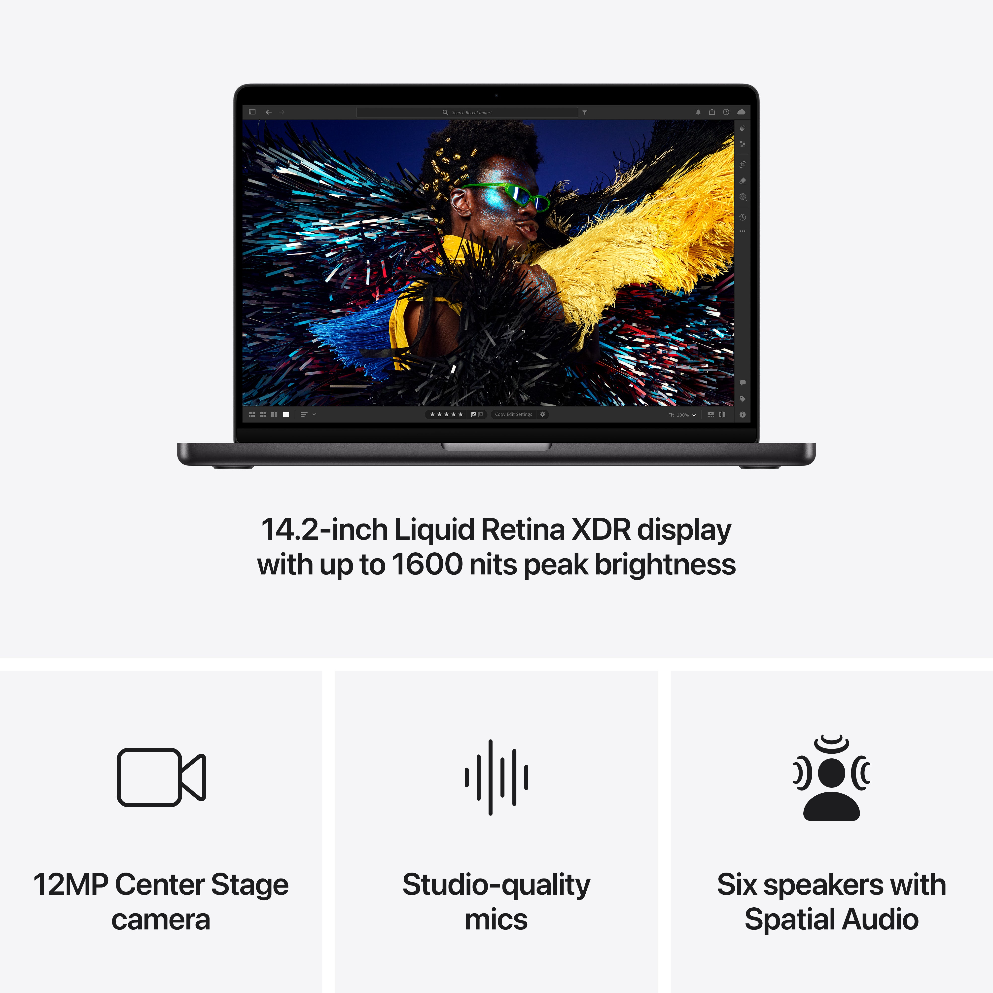 14-inch MacBook Pro: Apple M4 chip with 10‑core CPU and 10‑core GPU, 16GB, 512GB SSD