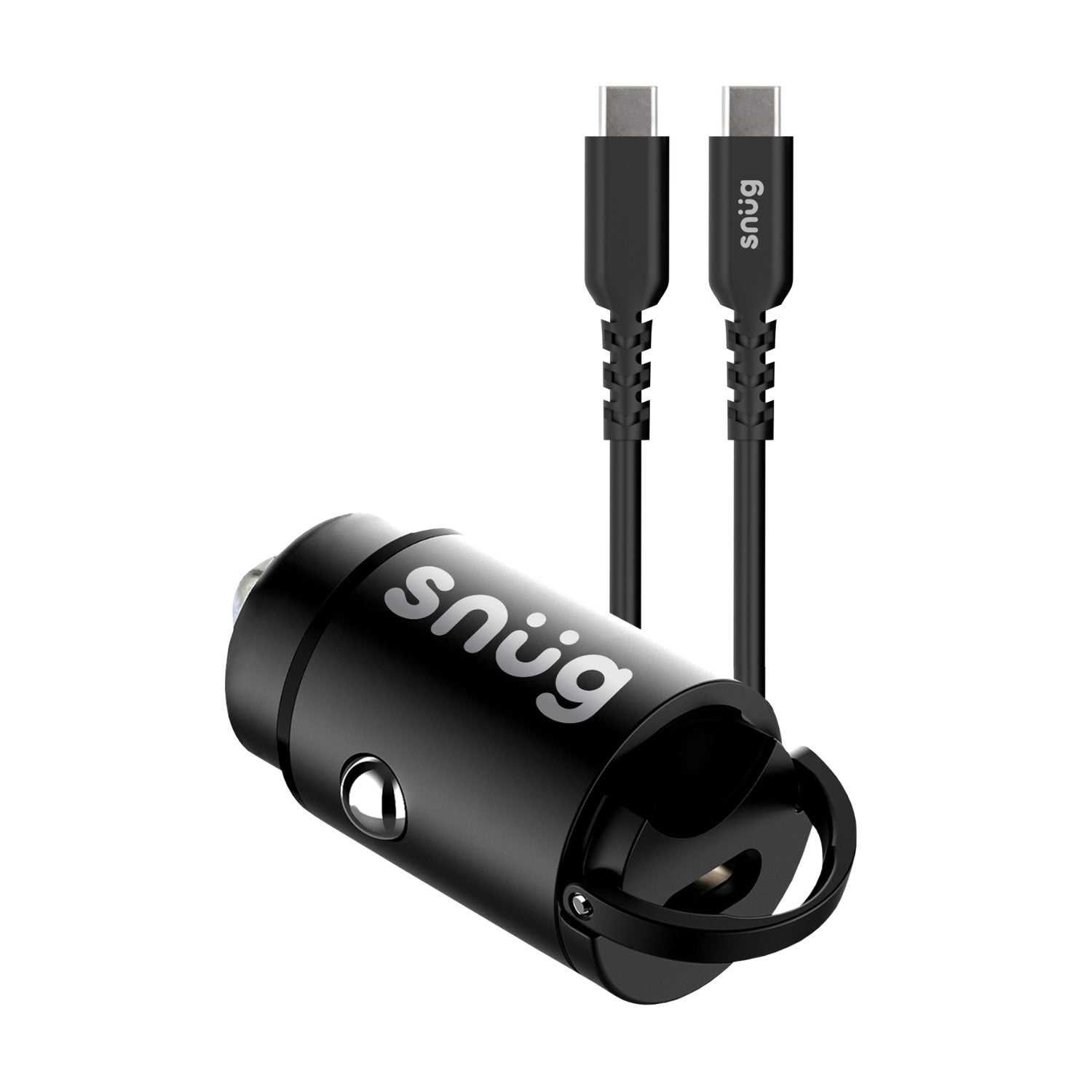 SNÜG 30W Mini PD In-Car Charger + Type C Cable Black