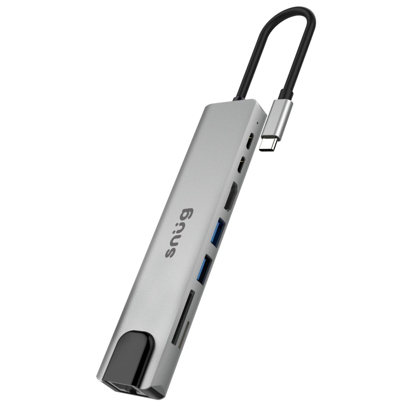 SNUG Multi Hub USBC to HDTV 8 Ports Silver