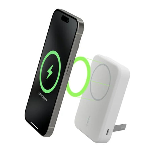 Belkin BoostCharge Qi2 Magnetic 15W Wireless Power Bank + Stand - White