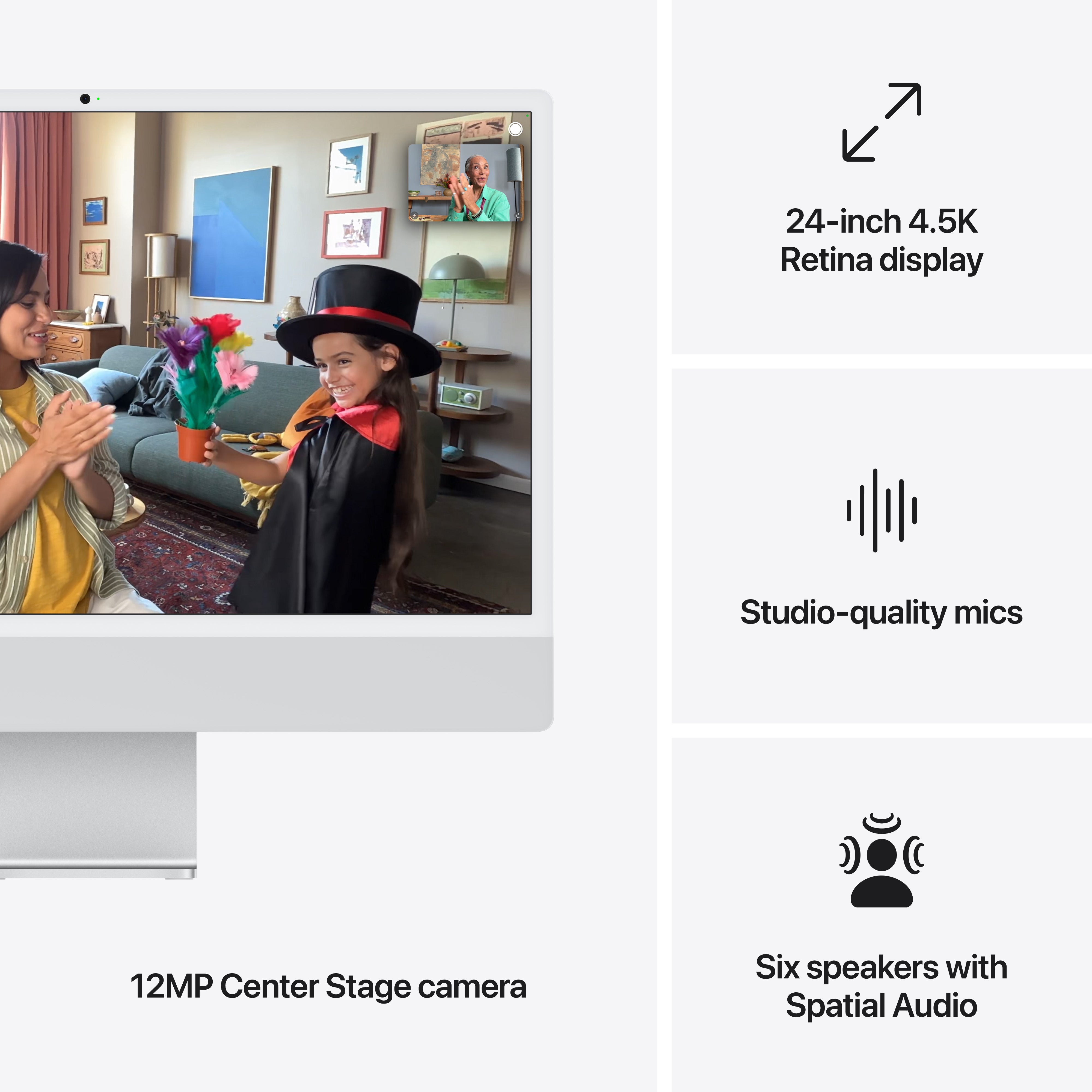 24-inch iMac with Retina 4.5K display, Nano-texture glass: Apple M4 chip with 10‑core CPU and 10‑core GPU, 256GB SSD, 16GB