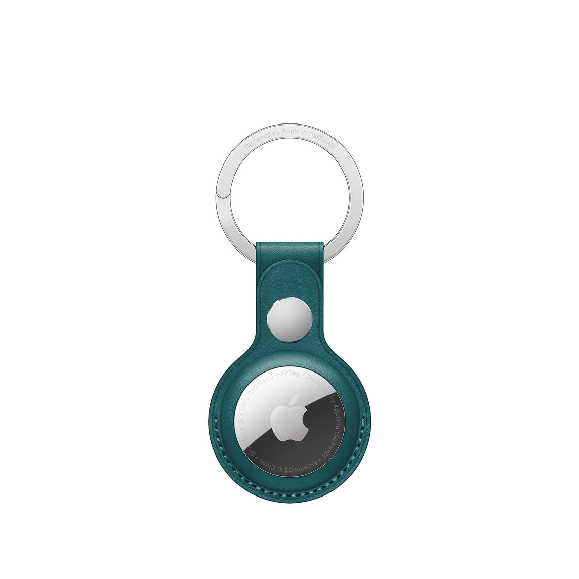 Airtag Leather Key Ring - Forest Green