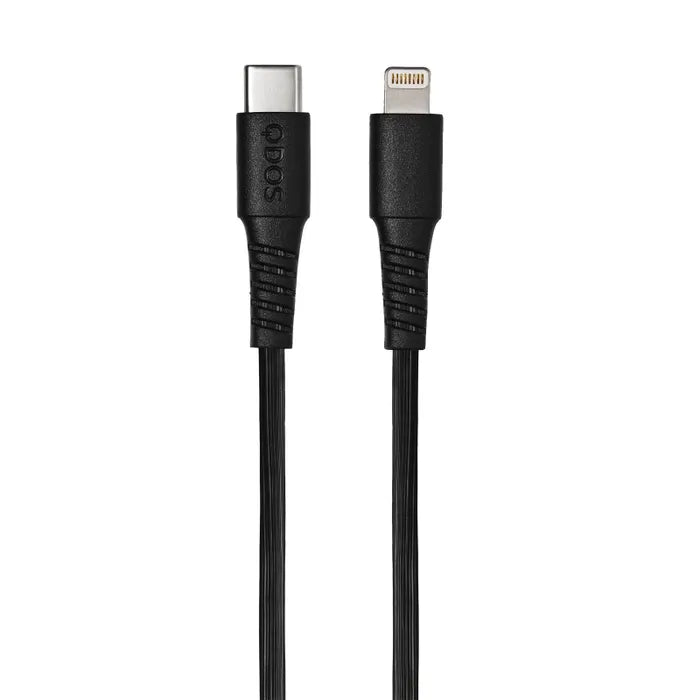 QDOS PowerMotion Lightning to USB-C Cable - Black